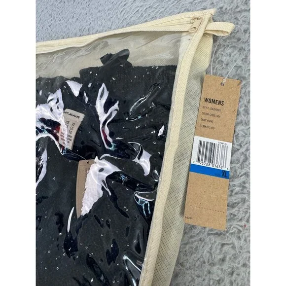 DKNY Jeans Womens XL Sequin V-Neck Sweater Black Light Soft Comfortable - Picture 10 of 14